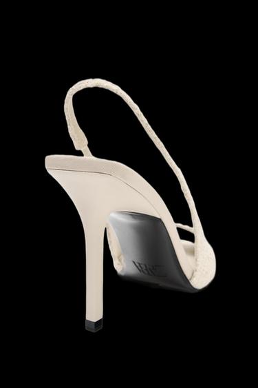 ZAPATO DESTALONADO TEJIDO PUNTA ABIERTA - Crudo de Zara