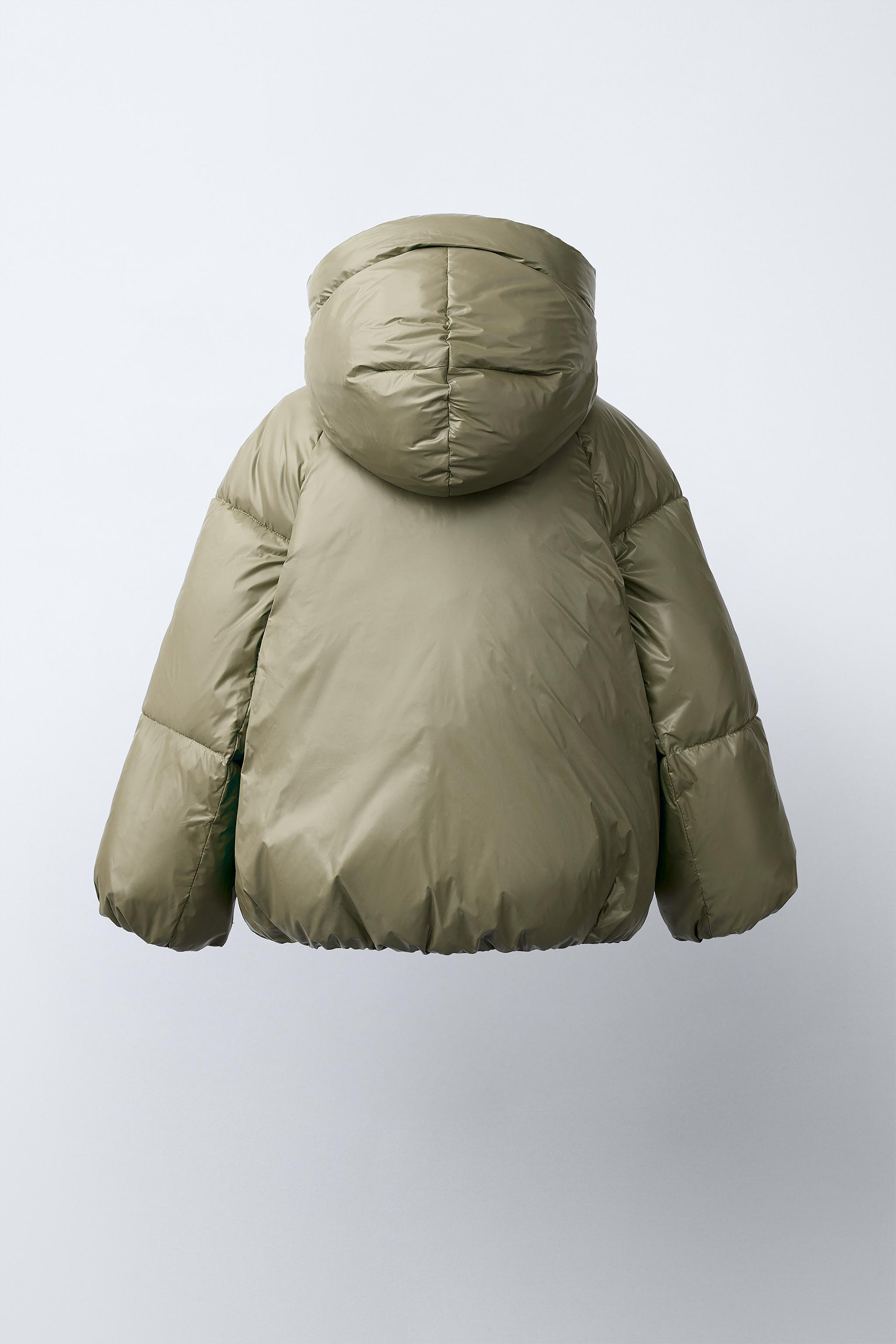 撥水加工ラバーフィニッシュパフジャケット - ブルー | ZARA Japan / 日本