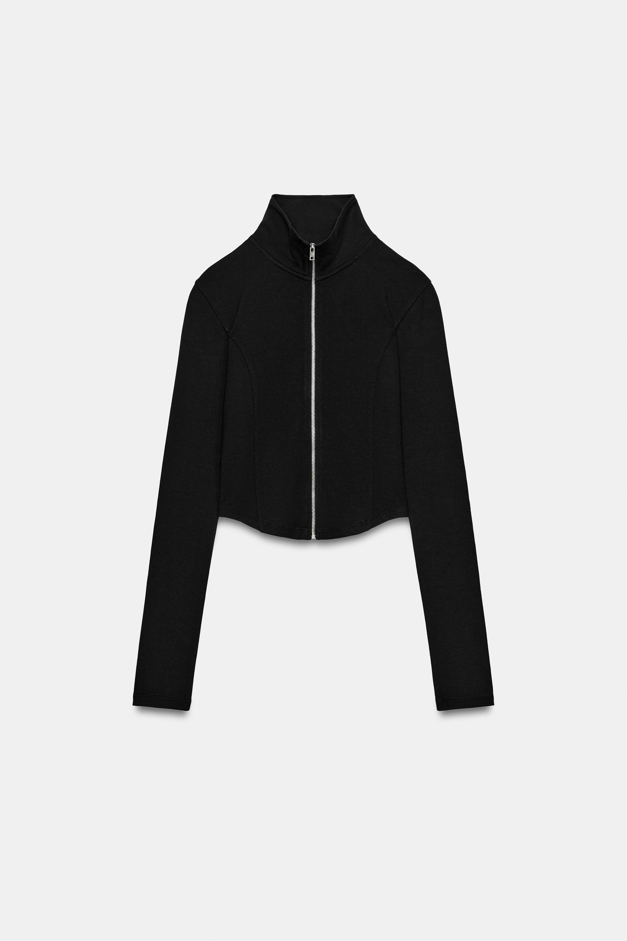 CROPPED ZIP SWEATSHIRT