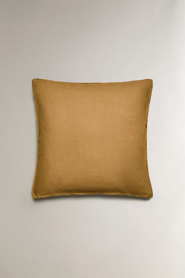 TAIE D’OREILLER LIN DÉLAVÉ (140 GxM²) - Moutarde de Zara - Image 2
