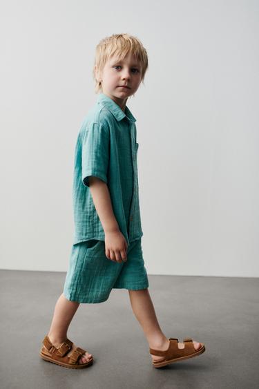 CHEMISE TEXTURÉE À POCHE - Bleu de Zara - Image 5