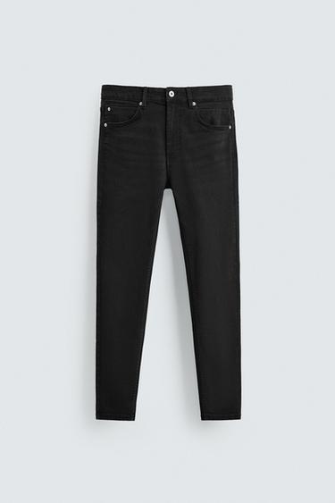 CROPPED SKINNY FIT JEANS - Black by Zara