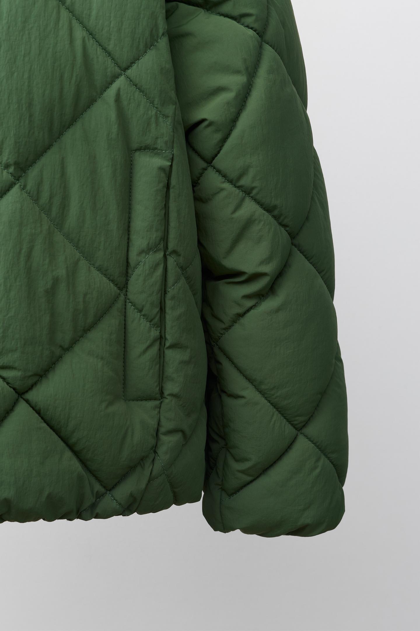 Детская куртка Zara Embroidered Puffer Jacket with Detachable, цвет: Экрю / Зелёный — фото 8