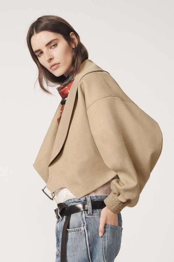 クロップド丈ジャケット - THE ITEM ZARA WOMAN - ベージュ | ZARA 