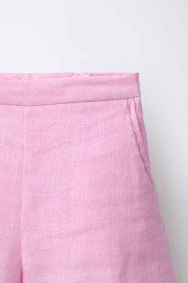 100% LINEN BERMUDA SHORTS - Pink by Zara - Image 2