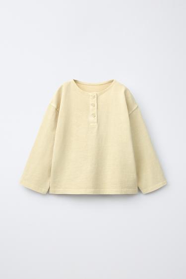 HENLEY PLAIN T-SHIRT - Vanilla by Zara