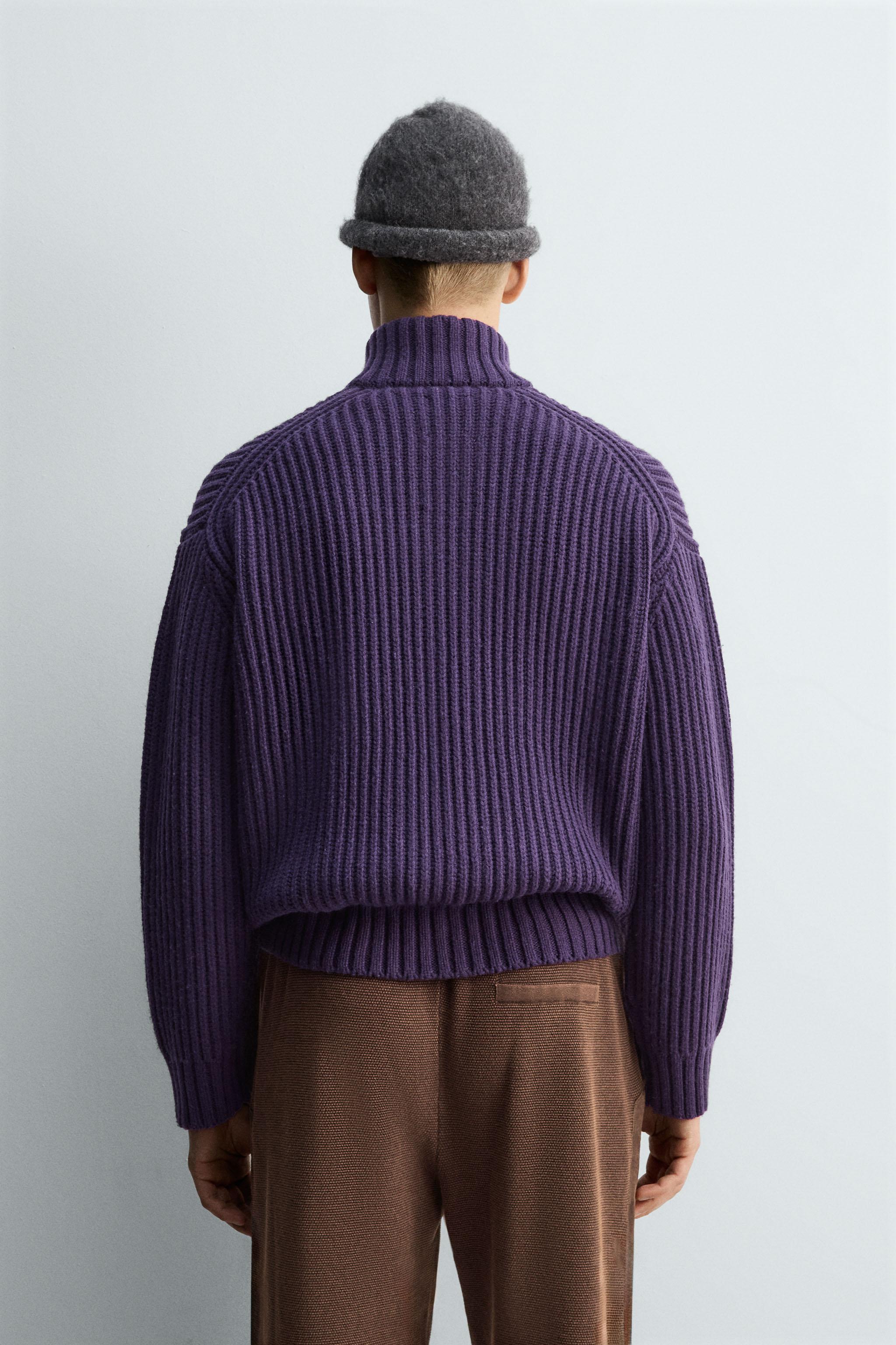 PURL KNIT CARDIGAN X SR_A - Purple | ZARA United States