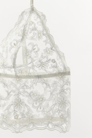 EMBROIDERED LACE BANDEAU BRALETTE - white by Zara - Image 4