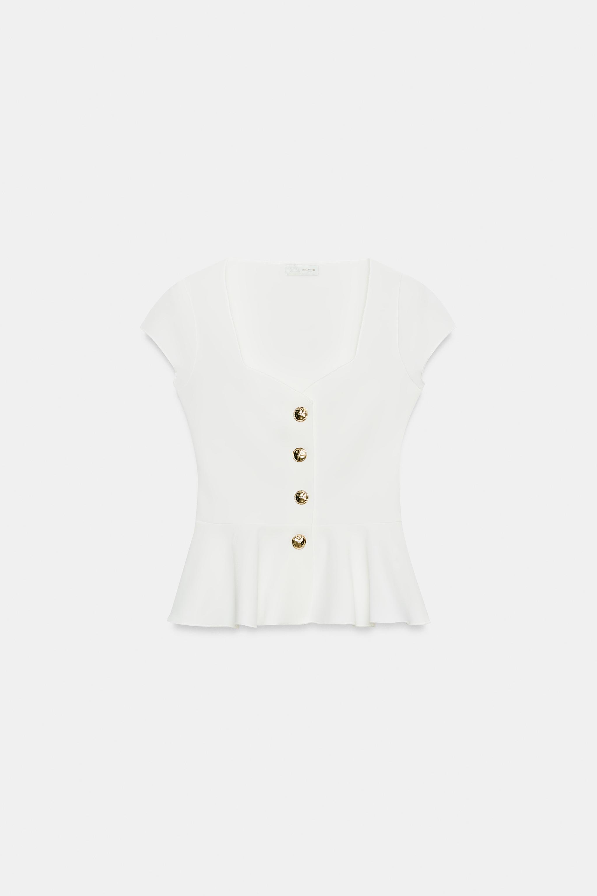 TOP PÉPLUM À BOUTONS