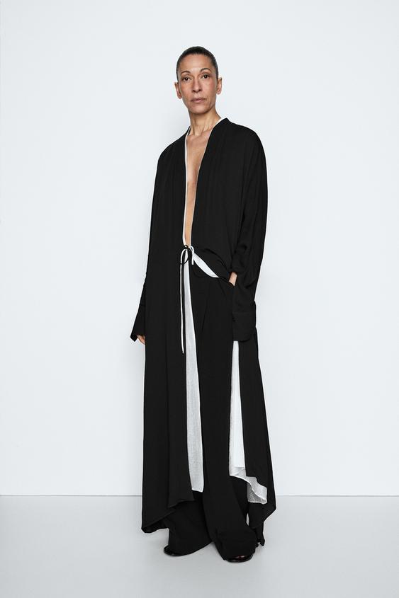 Flowing wrap dress with tie - STUDIO from Zara - $490