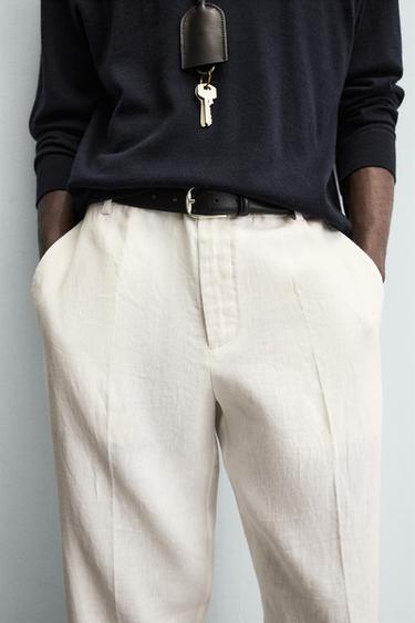 PANTALON REGULAR FIT 100% LIN - Blanc de Zara - Image 4