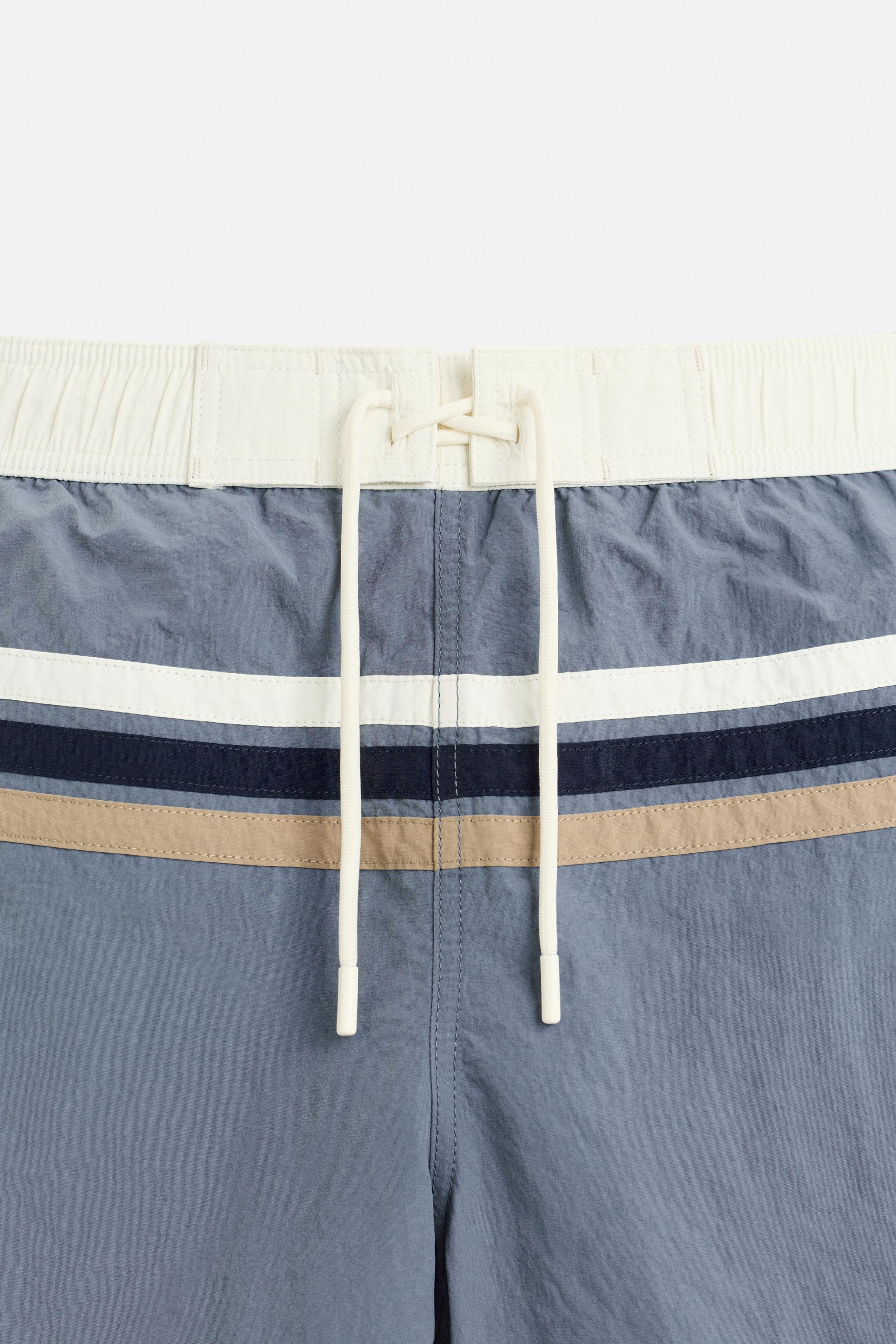 MAILLOT DE BAIN LONG À BANDES