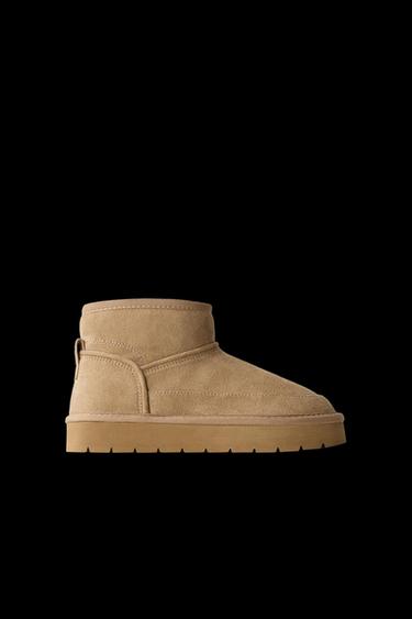 Zara LINED ANKLE BOOT - Brown