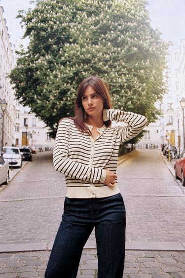 CHAQUETA PUNTO RAYAS - rayas de Zara