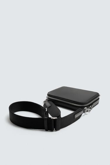 LEATHER CROSSBODY BAG - Black by Zara - Image 3