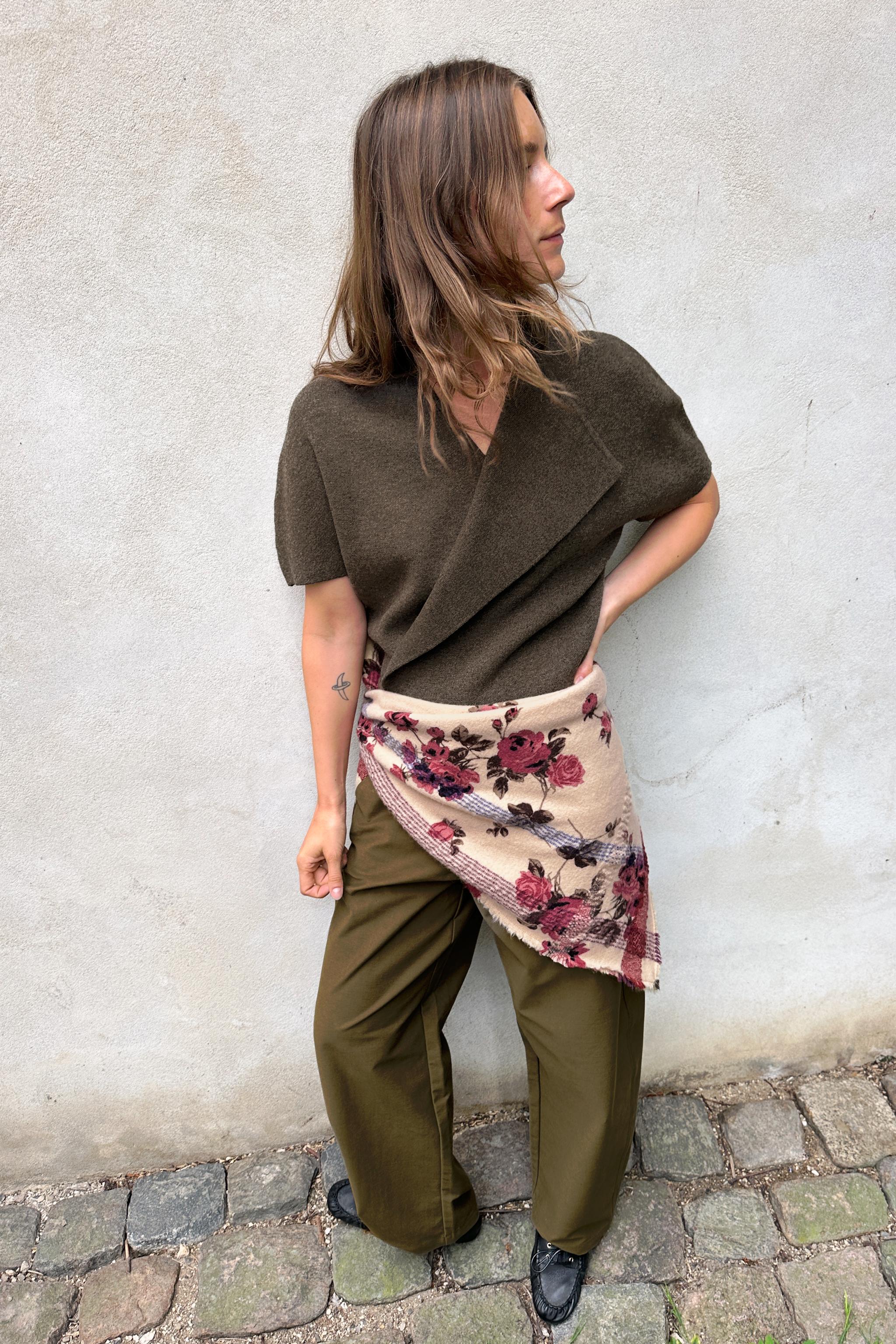 SHORT-SLEEVE WRAP KNIT SWEATER - Brown / Taupe | ZARA United States