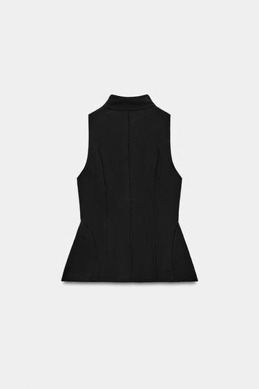 FITTED WAISTCOAT WITH VOLUME - Black by Zara - Image 5