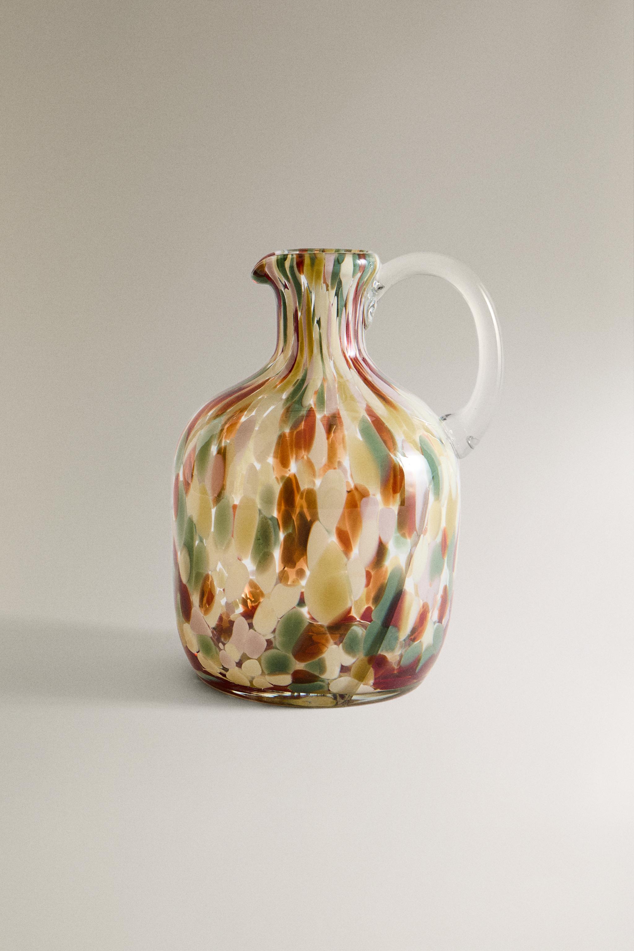 COLORED GLASS PITCHER