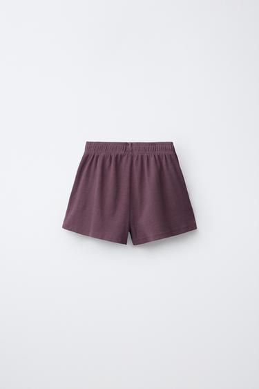 ENSEMBLE CÔTELÉ DÉLAVÉ T-SHIRT NAGEUR ET BERMUDA - Pourpre de Zara - Image 4