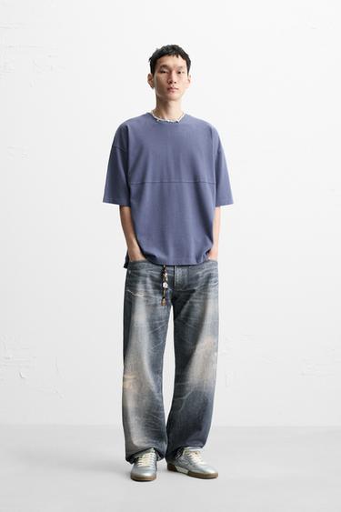 TEXTURED WASHED T-SHIRT - Lilac by Zara - Image 0