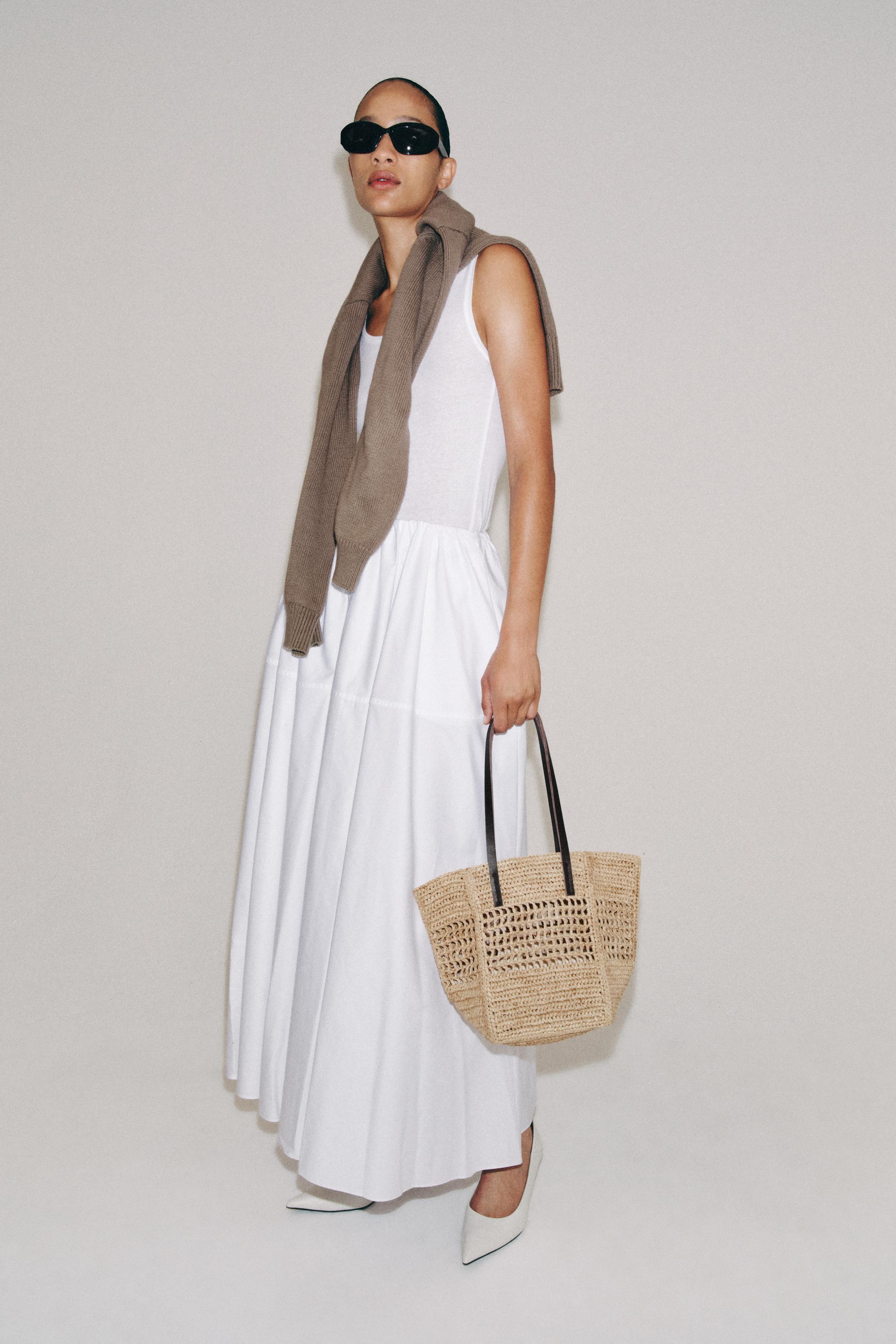 Zara RAFFIA MINI SHOPPER BAG