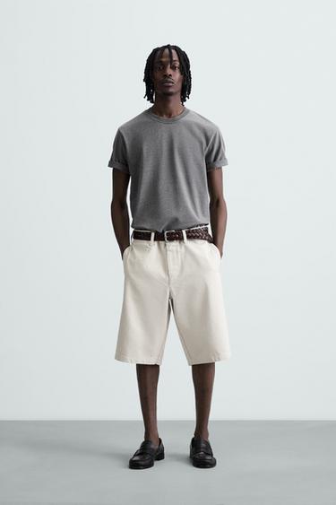 BAGGY FIT BERMUDA SHORTS - Ecru by Zara - Image 0