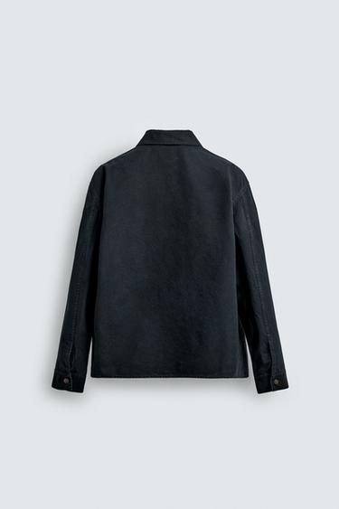 SURCHEMISE CANVAS POCHE - Bleu marine de Zara - Image 8
