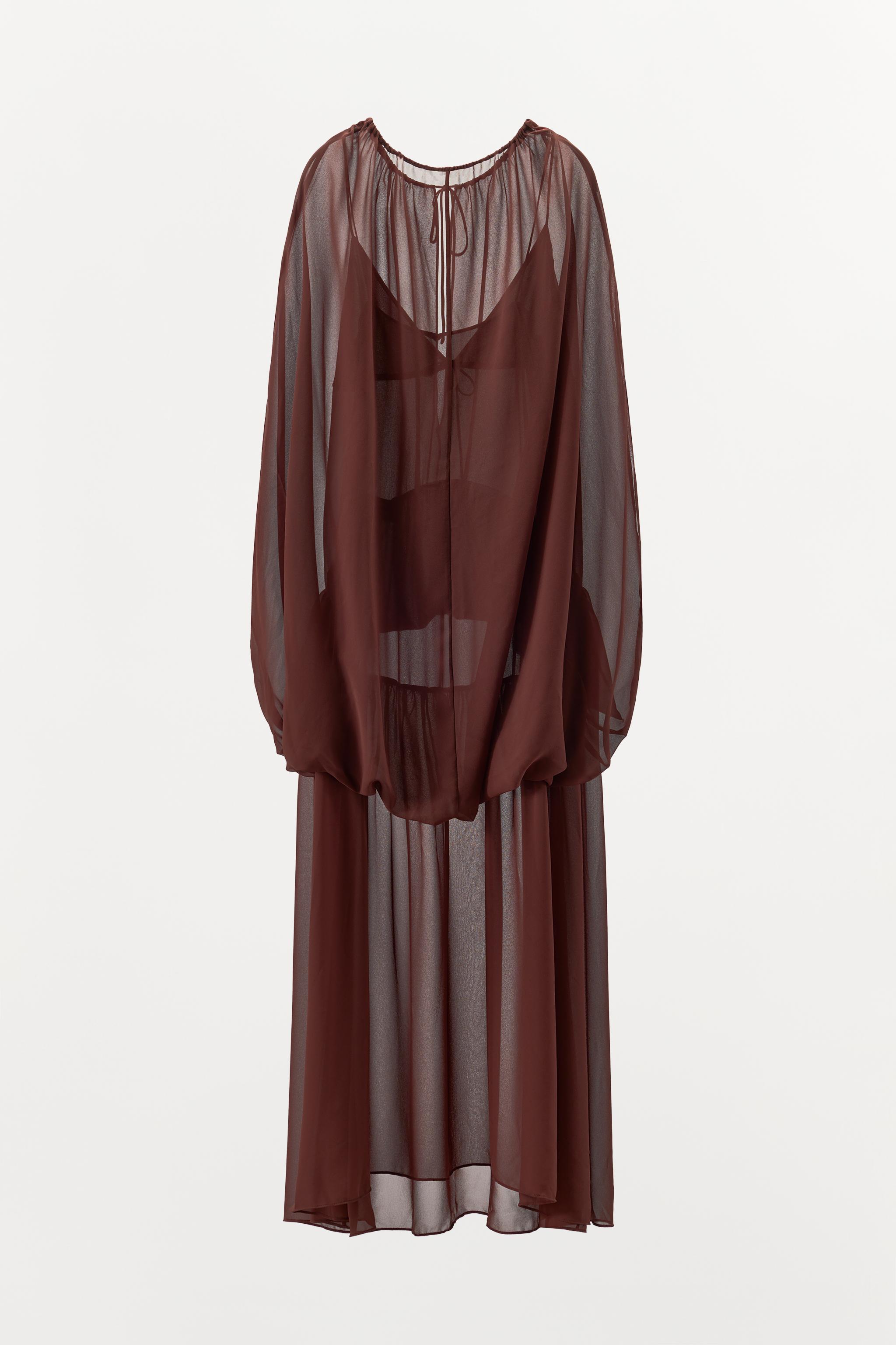 ZARA フルイドロングワンピース 5919/608 フルイドロングワンピース - ブラウン | ZARA Japan / 日本