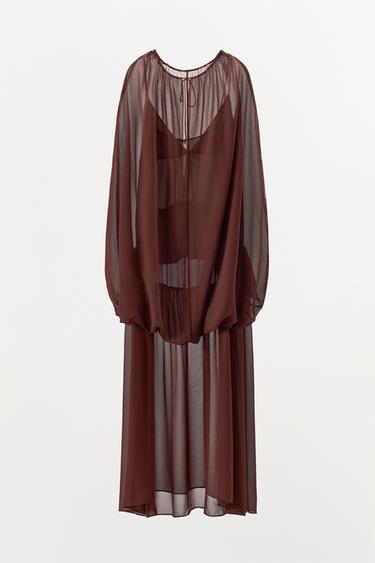 FLOWING MAXI DRESS - Brown by Zara - Image 5