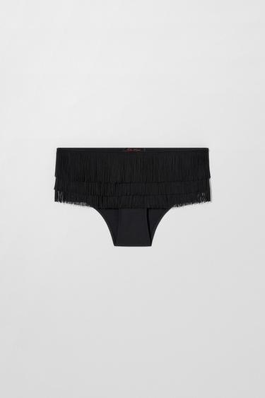 BAS DE BIKINI À FRANGES KATE MOSS X ZARA - Noir de Zara - Image 1