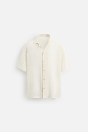 OPEN TEXTURED SHIRT - Ecru by Zara