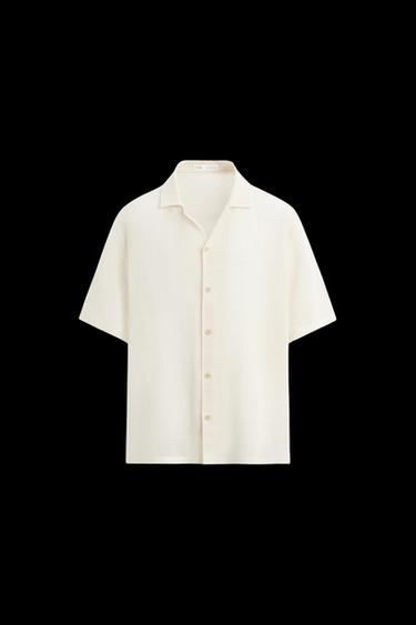 Zara OPEN WEAVE SHIRT - Ecru - Image 0