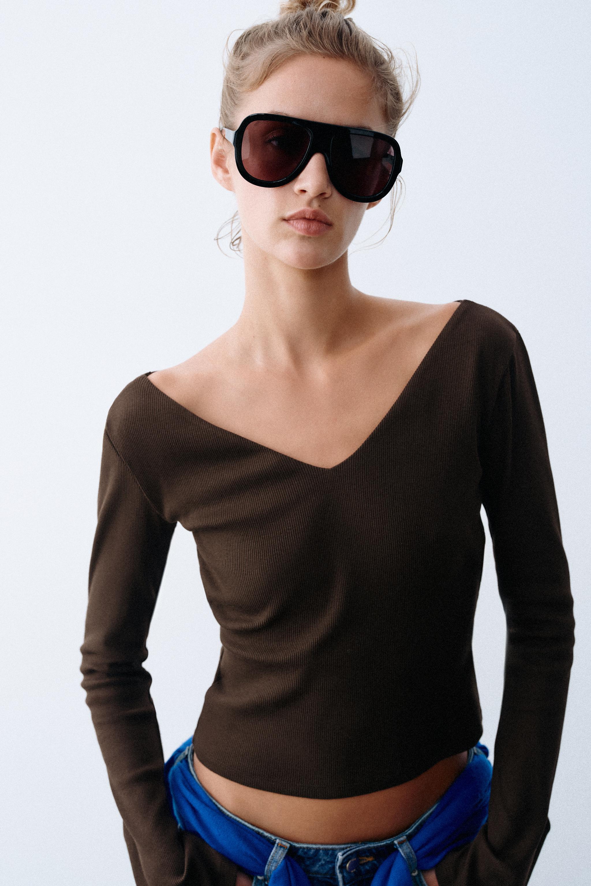 Zara V Yaka Fitilli Top görsel 2