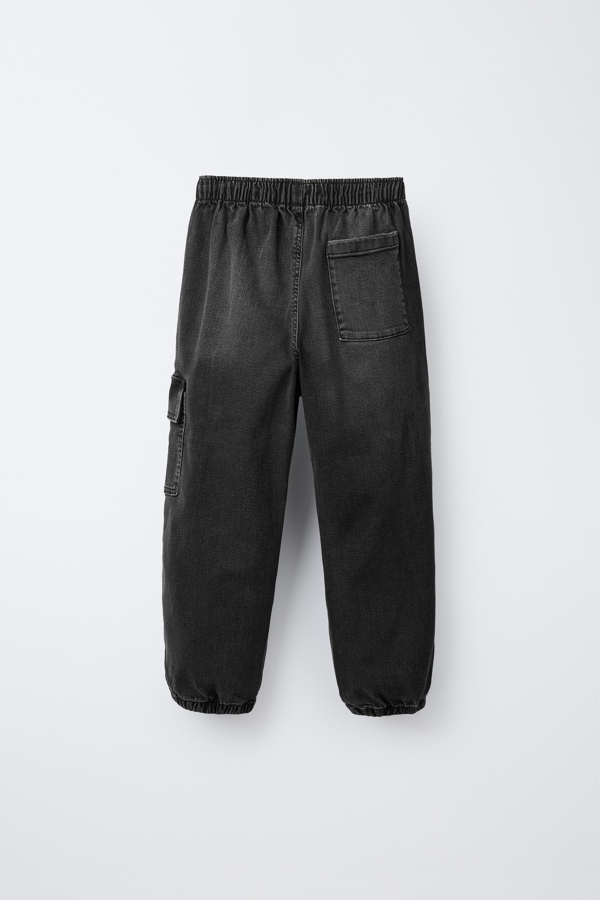 DENIM CARGO JOGGER PANTS - Black | ZARA United States