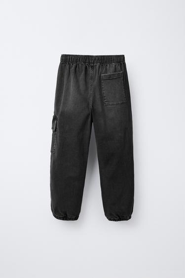 DENIM CARGO JOGGERS - Black de Zara - Image 1