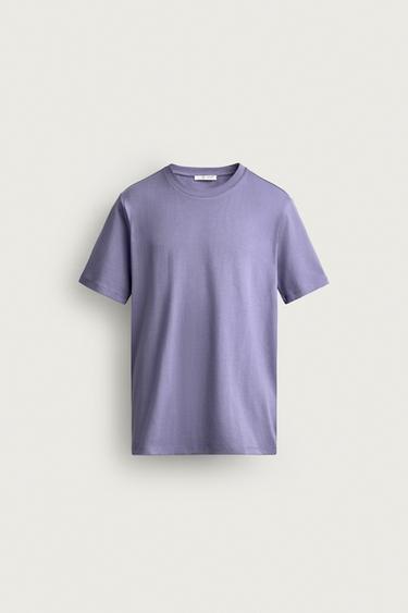 T-SHIRT SLIM BASIQUE /01 - Mauve clair de Zara