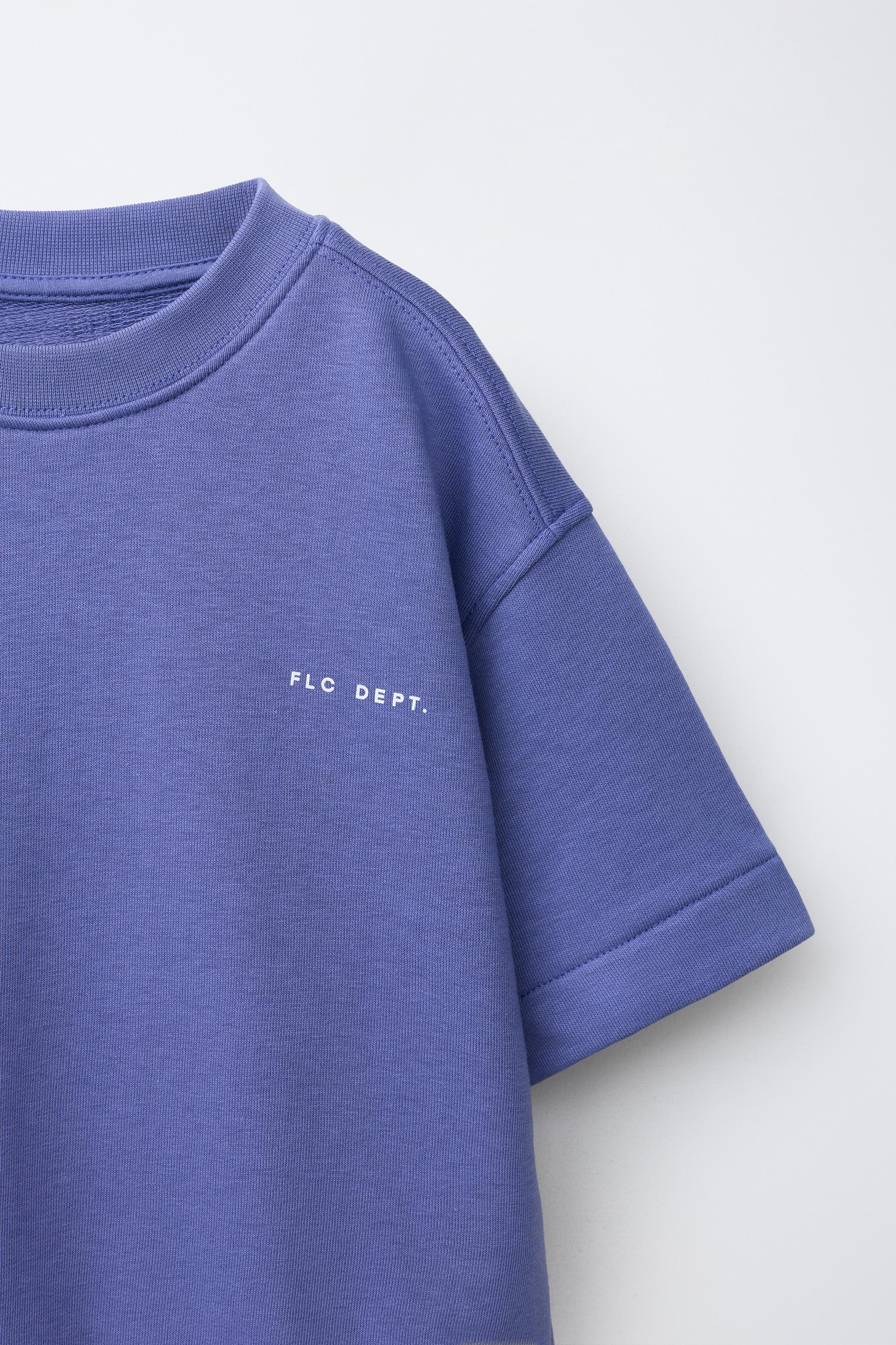 SHORT SLEEVE TEXT SWEATSHIRT