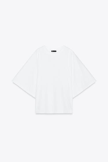 Zara 100% COTTON T-SHIRT - White