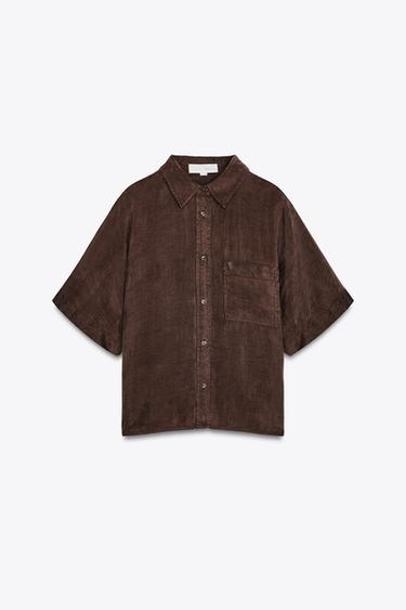 CHEMISE FLUIDE - Chocolat de Zara - Image 3