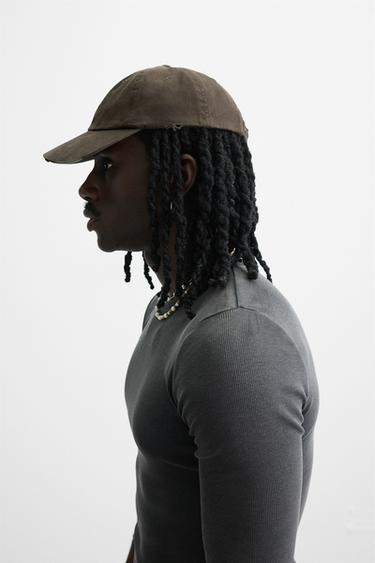 WASHED CAP - Dark khaki by Zara - Image 1