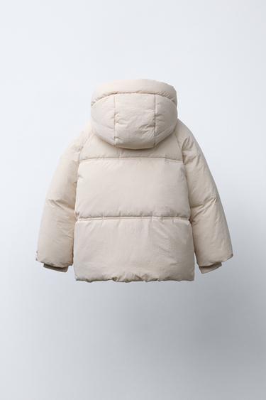 WATER REPELLENT HOODED PADDED JACKET - Ecru by Zara - Image 3