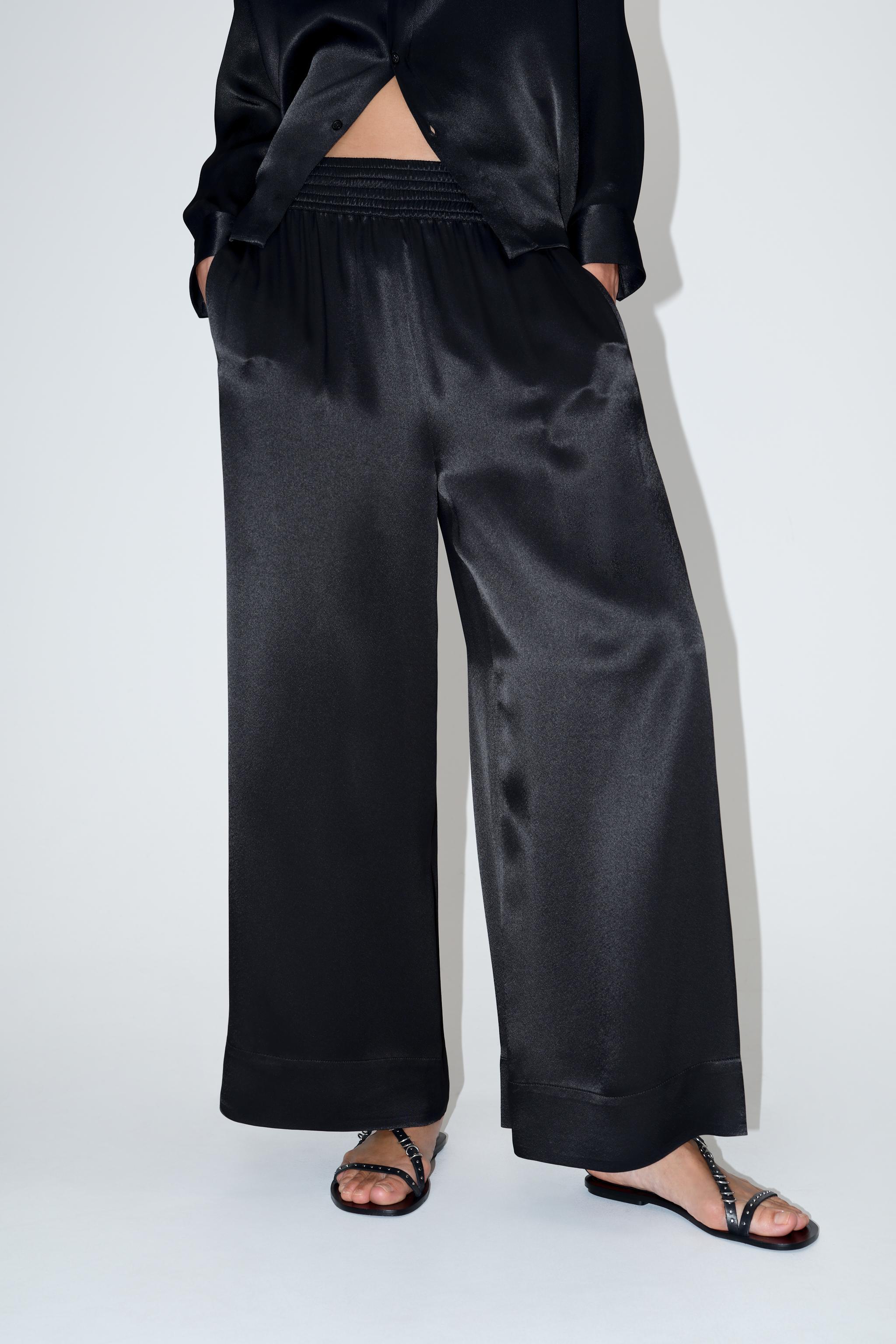 Pantalon large noir fashion zara