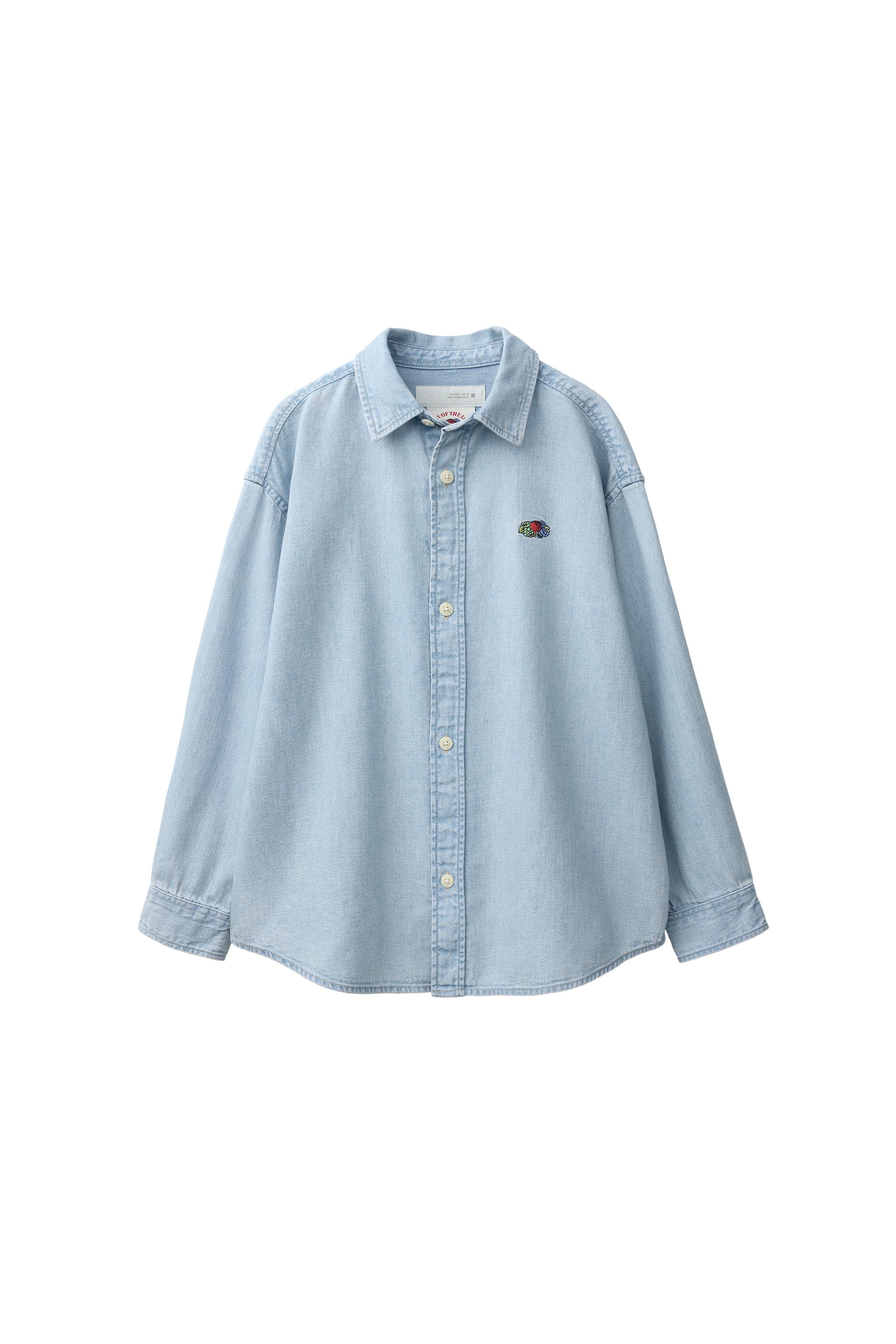 CAMISA DENIM BORDADA FRUIT OF THE LOOM™ - Azul | ZARA Brasil