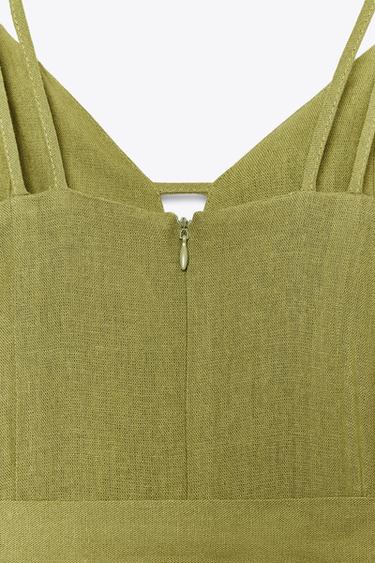 WIDE-LEG STRAPPY LINEN BLEND JUMPSUIT - Oil by Zara - Image 8