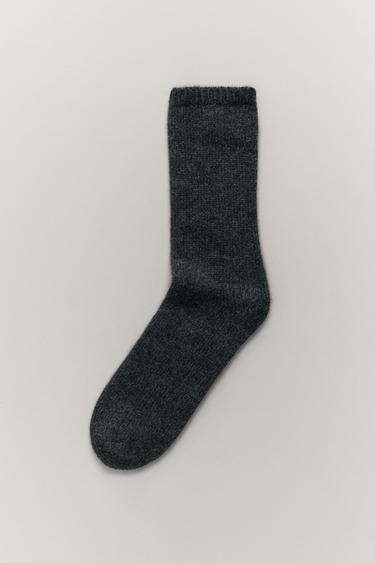 Zara 100% 喀什米爾羊絨襪 - 煤灰色