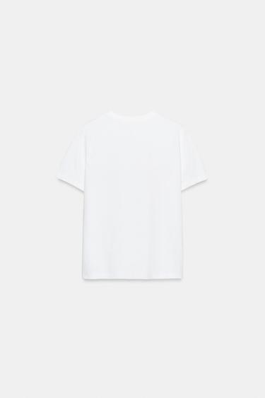 T-SHIRT BRODERIES ET INSCRIPTION - Blanc de Zara - Image 5