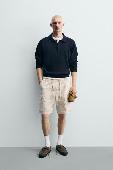FADED RELAXED FIT CARGO BERMUDA SHORTS - Printed by Zara - Image 0