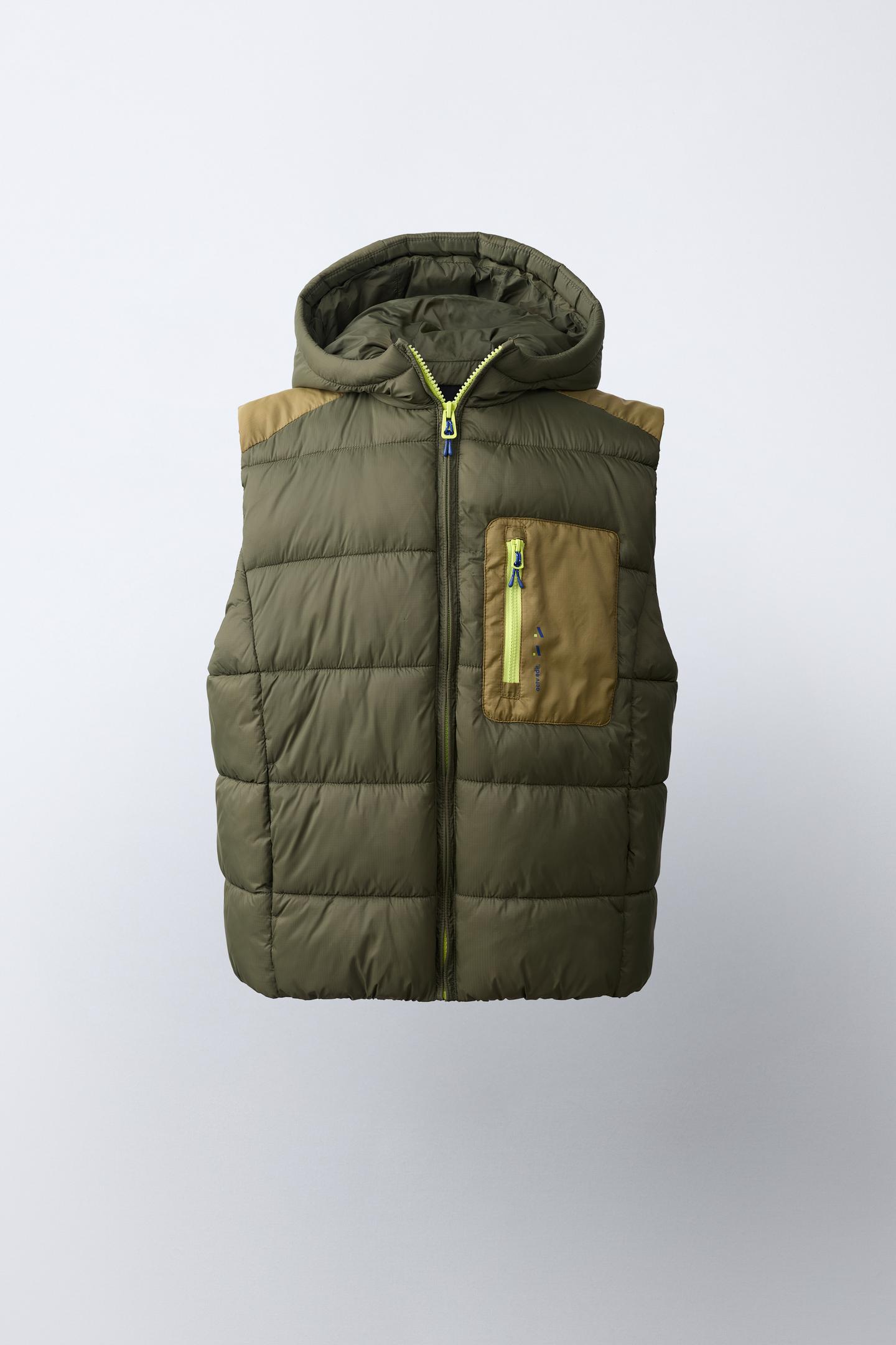 Детский жилет Zara Water-Repellent Nylon, цвет: Хаки — фото 2