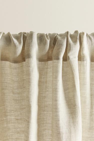 WASHED LINEN CURTAIN WITH MEDIUM OPACITY - Light beige by Zara - Image 1