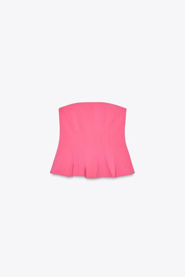 PEPLUM BANDEAU TOP - Pink by Zara - Image 4